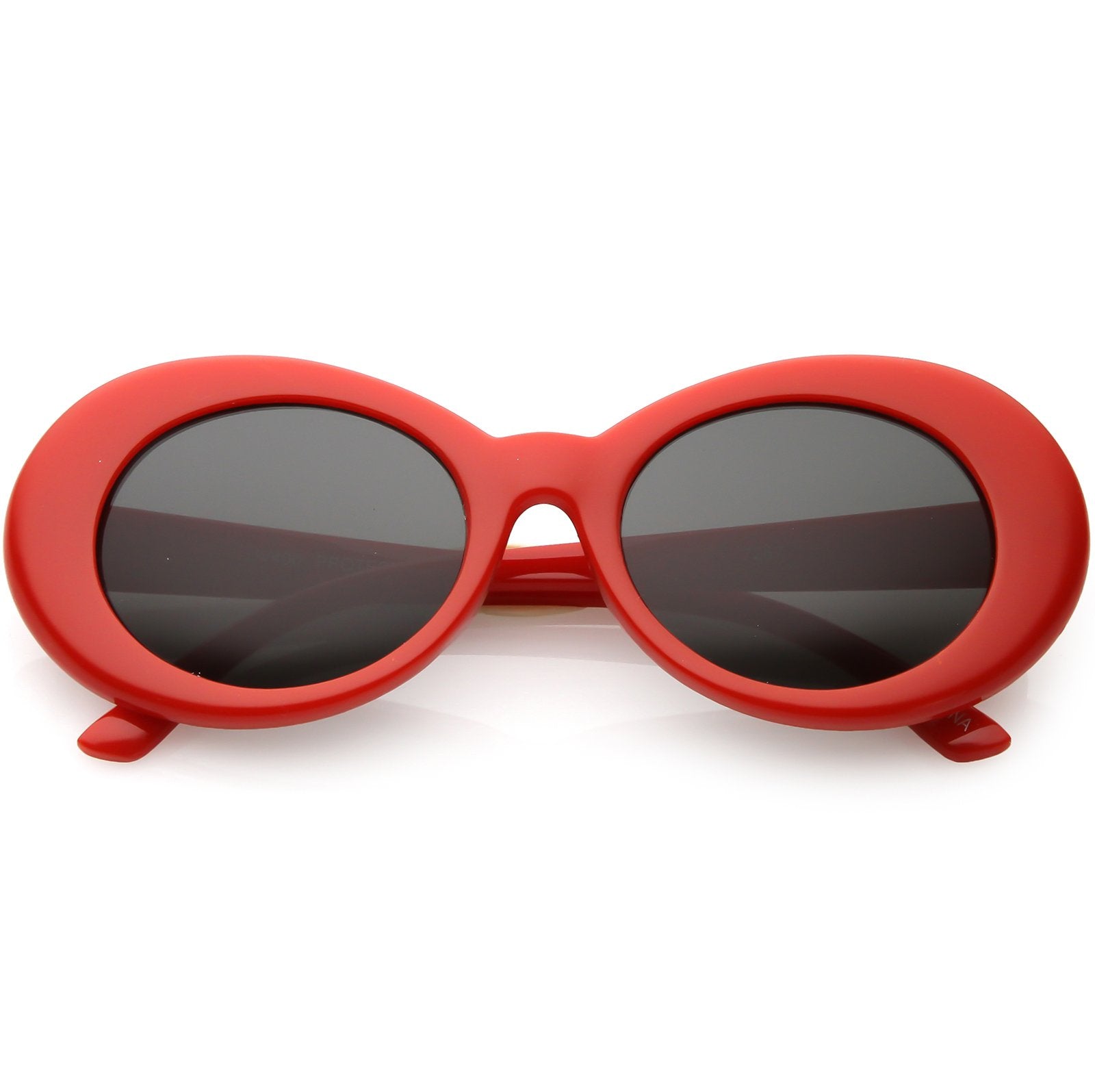 Women's Retro 1950's Fashion Oval Clout Sunglasses 51mm Red Smoke