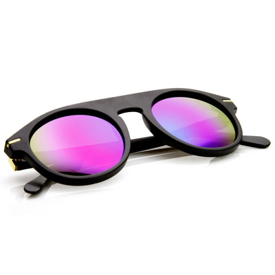 Gafas de sol de aviador retro P3 redondas con lentes espejadas europeas 8758