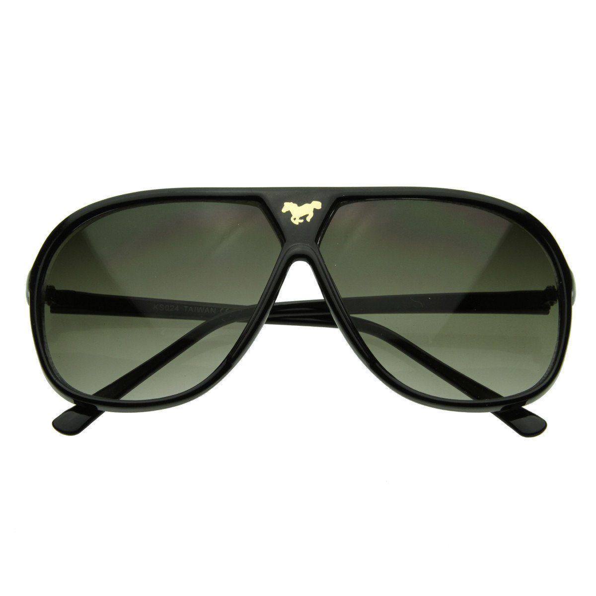 Gafas de sol estilo aviador retro extragrandes con emblema de