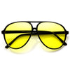 Gafas de sol retro con lentes de conducción amarillas de aviador de plástico de moda de los años 80 8805