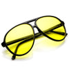 Gafas de sol retro con lentes de conducción amarillas de aviador de plástico de moda de los años 80 8805