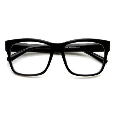 Oversized Glasses Black Square Clear Lens Nerd Glasses Large Retro