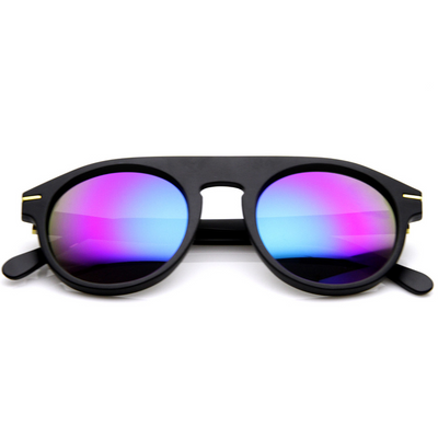 Gafas de sol de aviador retro P3 redondas con lentes espejadas europeas 8758