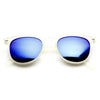 Gafas de sol retro P3 con montura de borde con cuernos y lentes espejadas 8829