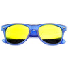 Gafas de sol con borde de cuerno y lentes espejadas de color súper brillante 8128