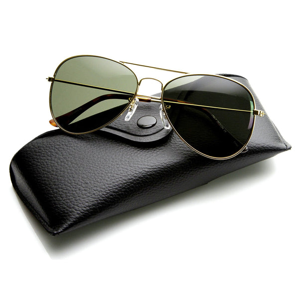 Limited Edition Classic Metal Tear Drop Aviator Sunglasses + Case
