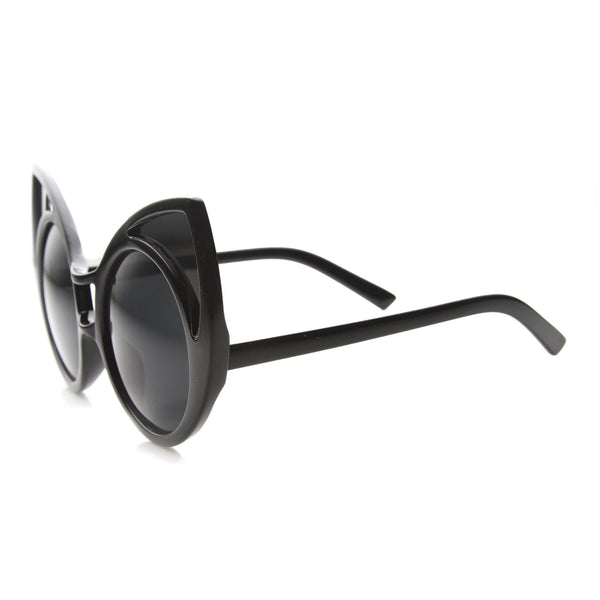 Women's Trendy Oversize Round Cat Eye Window Sunglasses 9766 - zeroUV