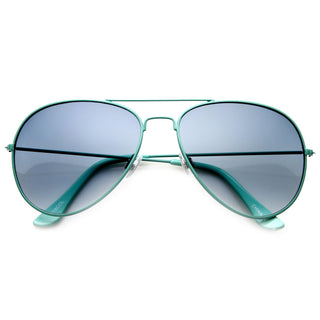 Colorful Retro Summer Tear Drop Metal Aviator Sunglasses 9732 - Blue