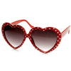 Gafas de sol de moda con forma de corazón y lunares lindos para mujer 8982