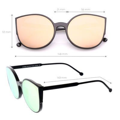Gafas de sol extragrandes con lentes infinitas y planas espejadas para mujer A940
