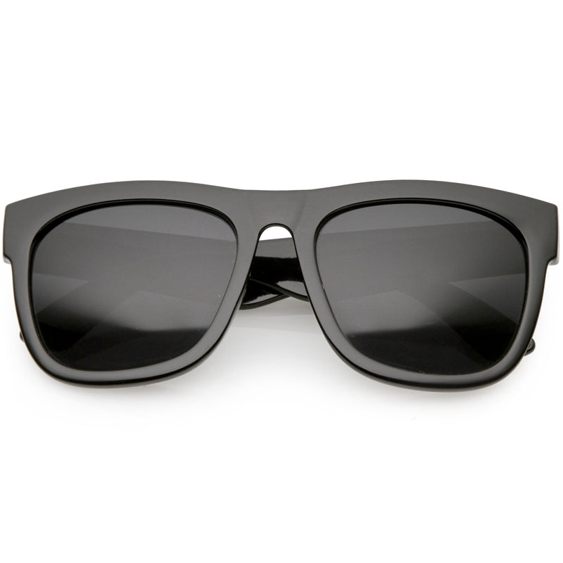 Oversize Modern Horned Rim Square Sunglasses C691