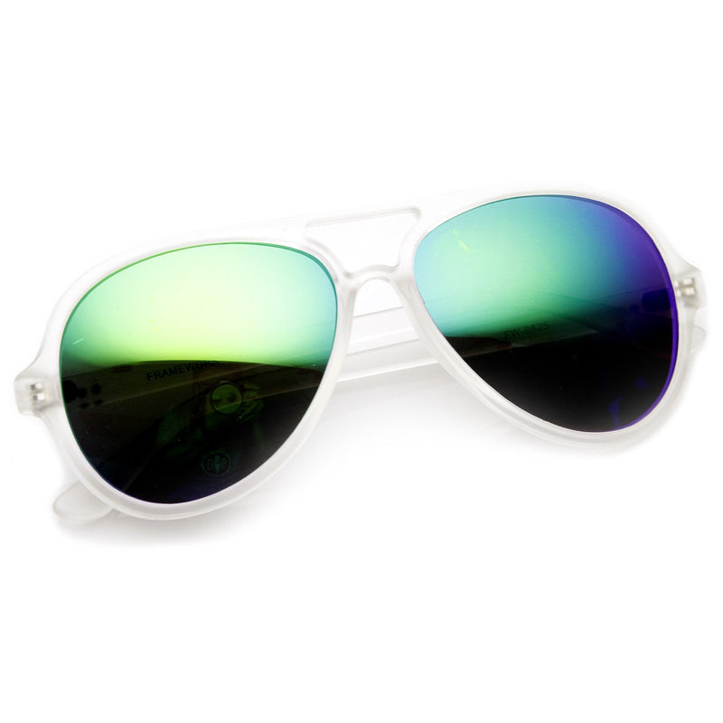 Gafas de sol de aviador de verano con lentes de espejo de color esmerilado retro 8825