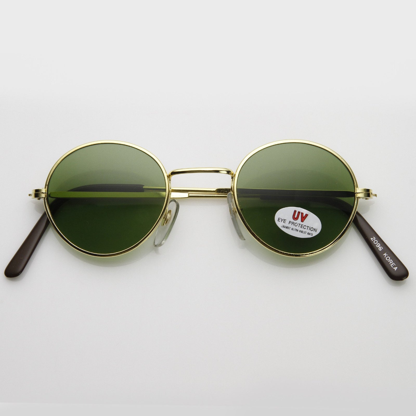 Gafas de sol de círculo redondo Steampunk vintage genuinas 7218