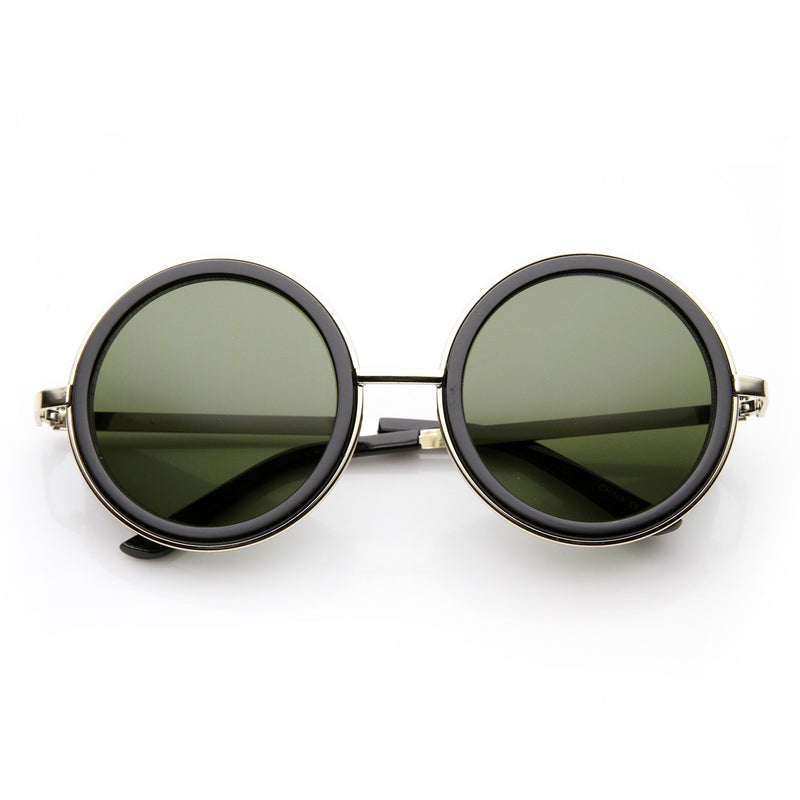 Gafas de sol con cubierta de estudio redonda Steampunk de inspiración vintage 9629