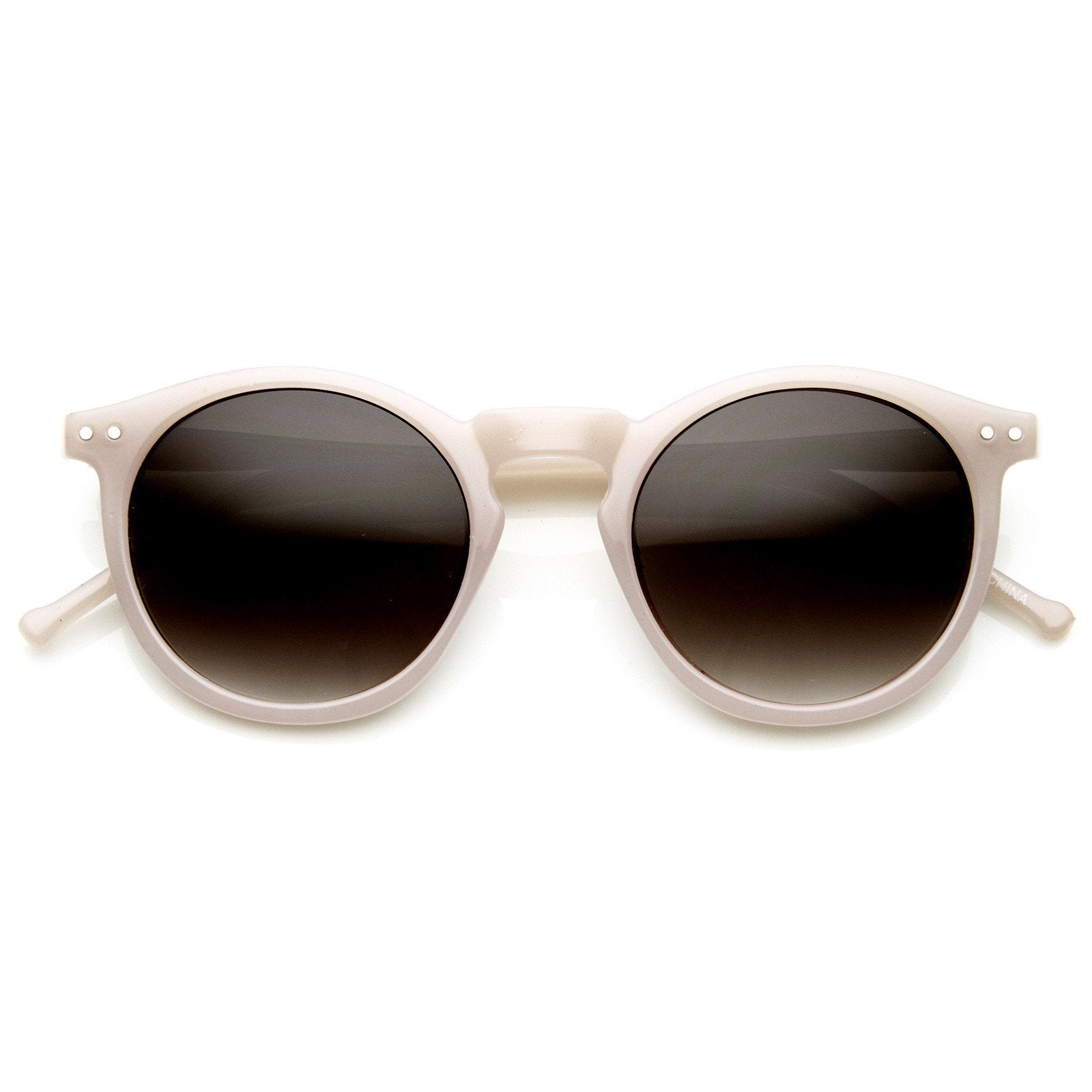Lindas gafas de sol para mujer retro con orificio para llave P3 redondas de color pastel 8928
