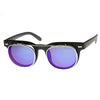 Gafas de sol con borde de cuerno y lentes abatibles con espejo retro flash 9123