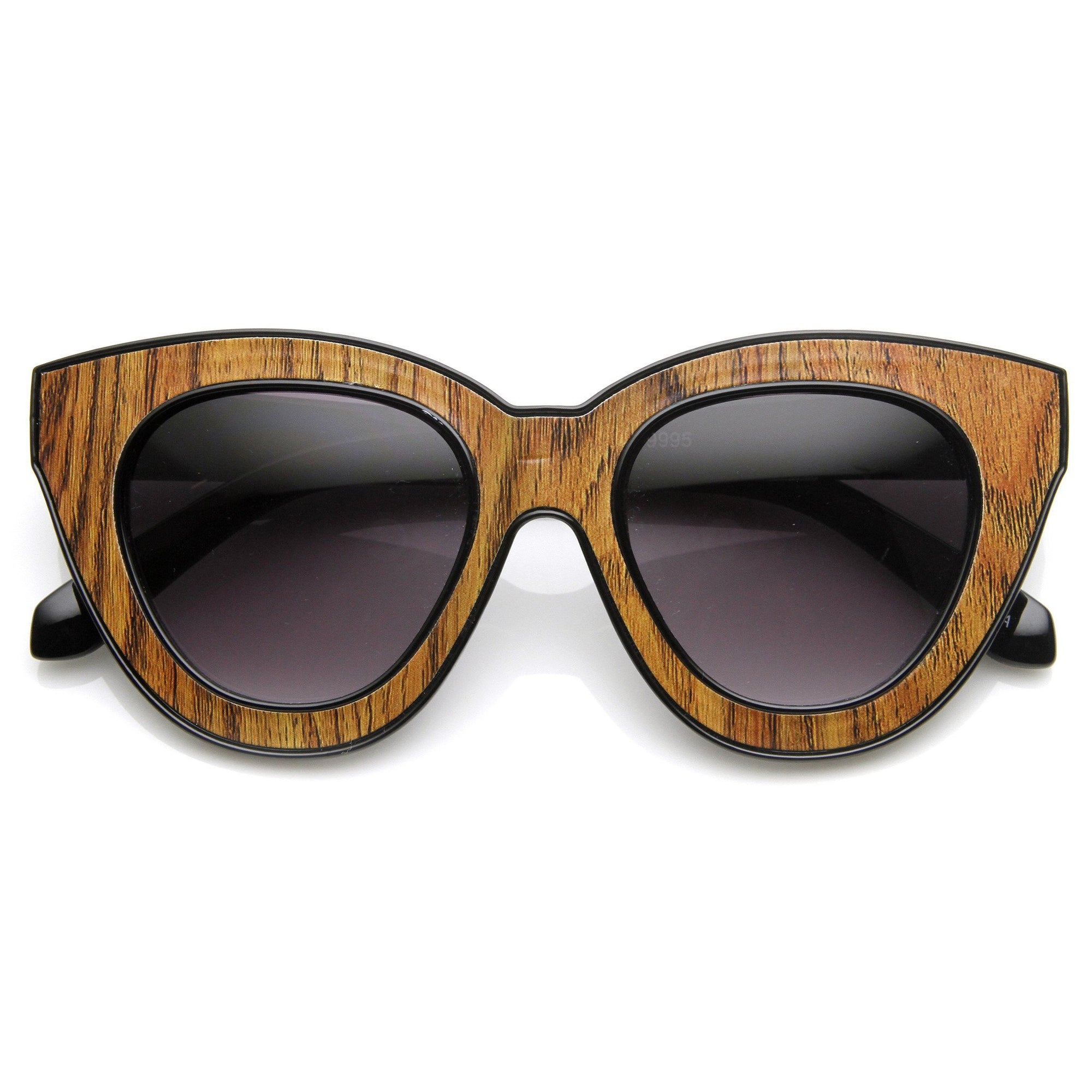 Indie Trendy Gafas de sol tipo ojo de gato extragrandes con corte en bloque para mujer 9160