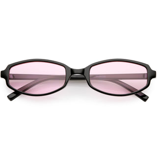 Gafas de sol retro con lentes en tonos de color rectangular pequeño C751 - negro rosa