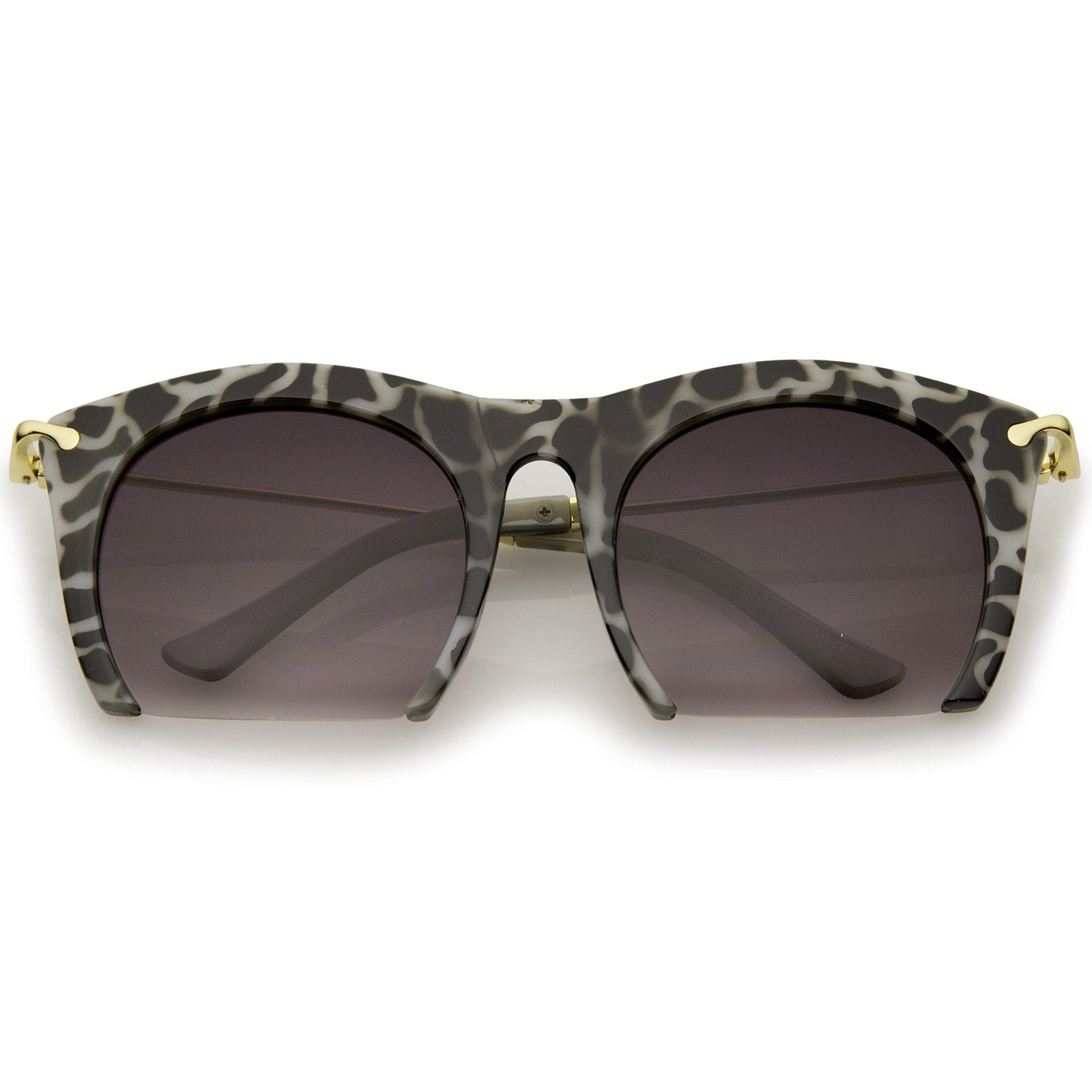 Gafas de sol de ojo de gato de medio marco de moda para mujer 9651