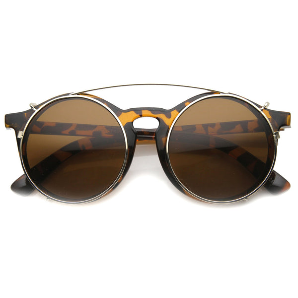 Brown Vintage Round Sunglasses Okey Sunglasses Online