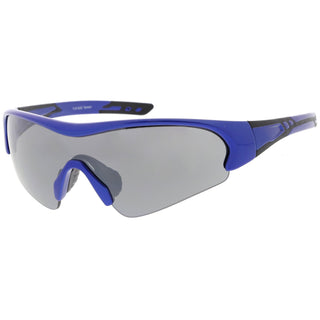 TR-90 Performance Wrap Around Half Frame Sunglasses C798 - Blue Smoke