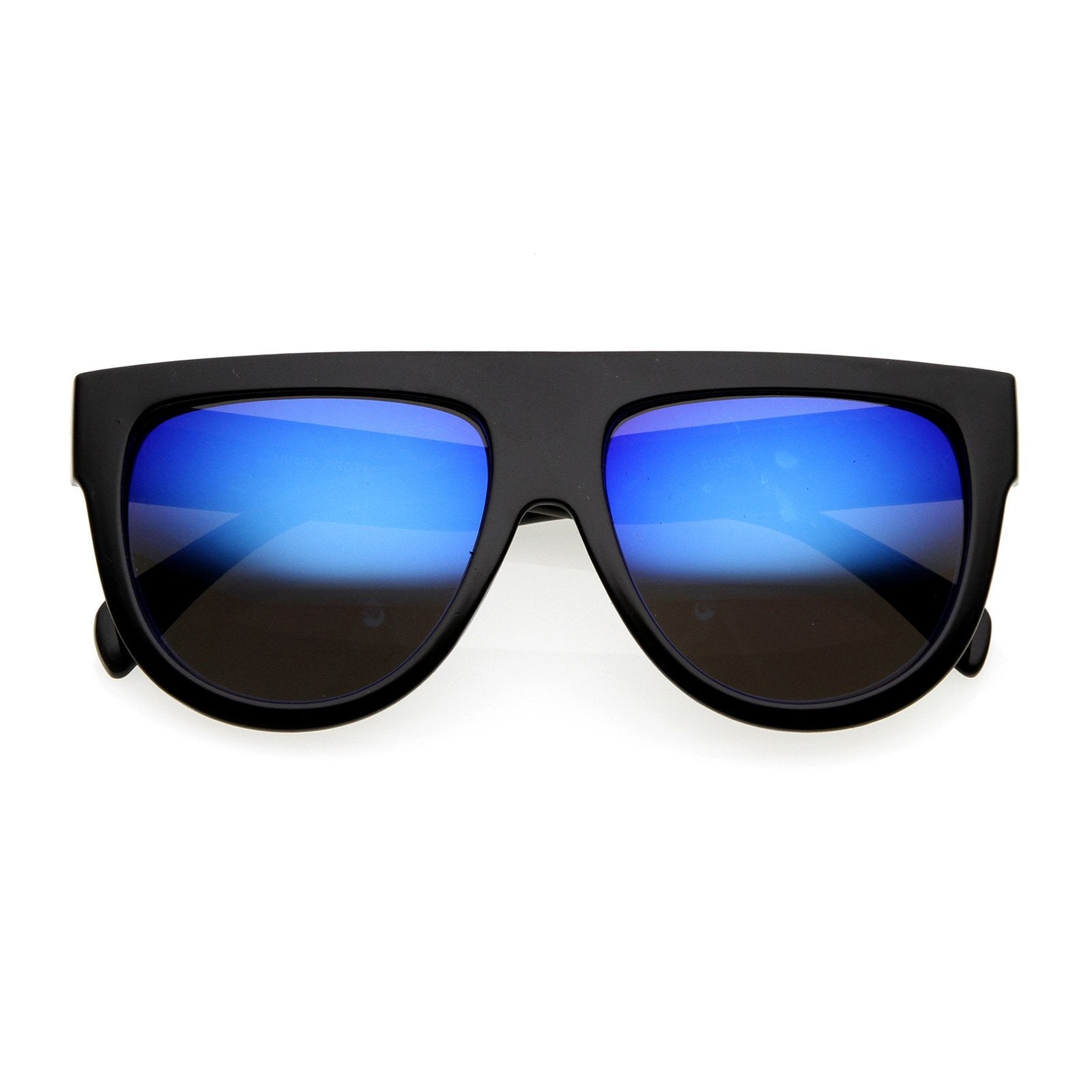 Gafas de sol extragrandes con lentes de espejo y flash de aviador con parte superior plana 9961