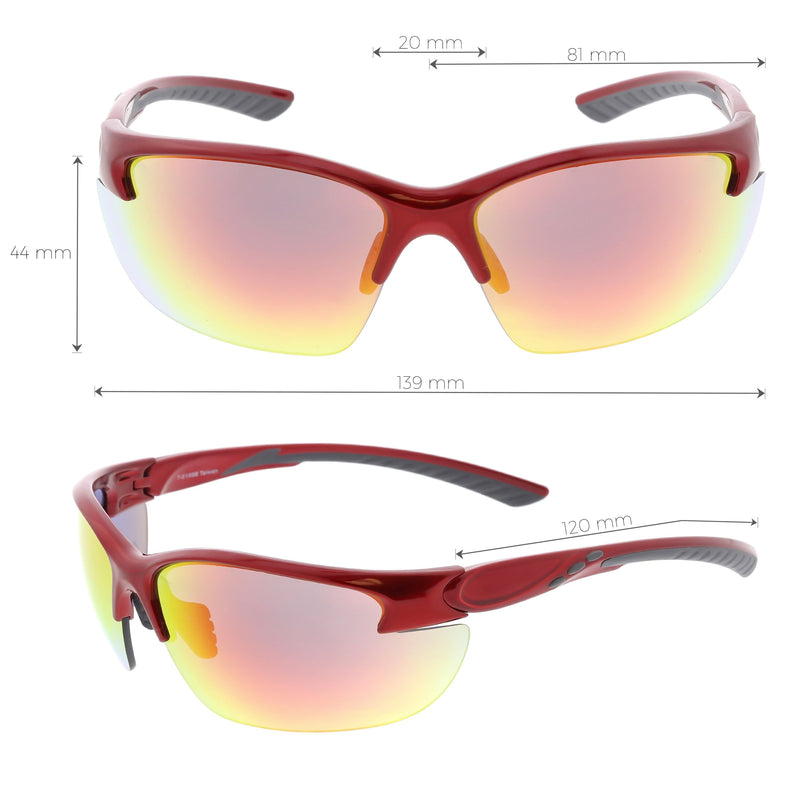 Gafas de sol deportivas envolventes de medio marco de competición de rendimiento C800