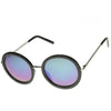 Gafas de sol con lentes de espejo de moda redondas de gran tamaño para mujer 9187