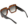 Gafas de sol cuadradas de dos tonos de diseñador de gran tamaño para mujer C526