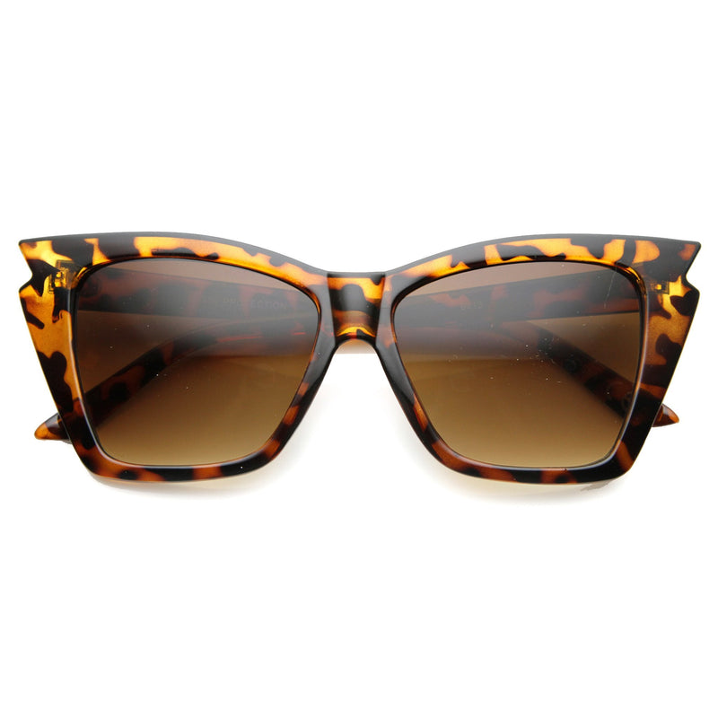 Indie Fashion Gafas de sol tipo ojo de gato dentadas para mujer 9833