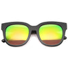 Gafas de sol extragrandes con montura frontal plana y lentes de espejo 9962