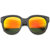 Gafas de sol con lentes de espejo y borde con cuernos de gran tamaño 9849