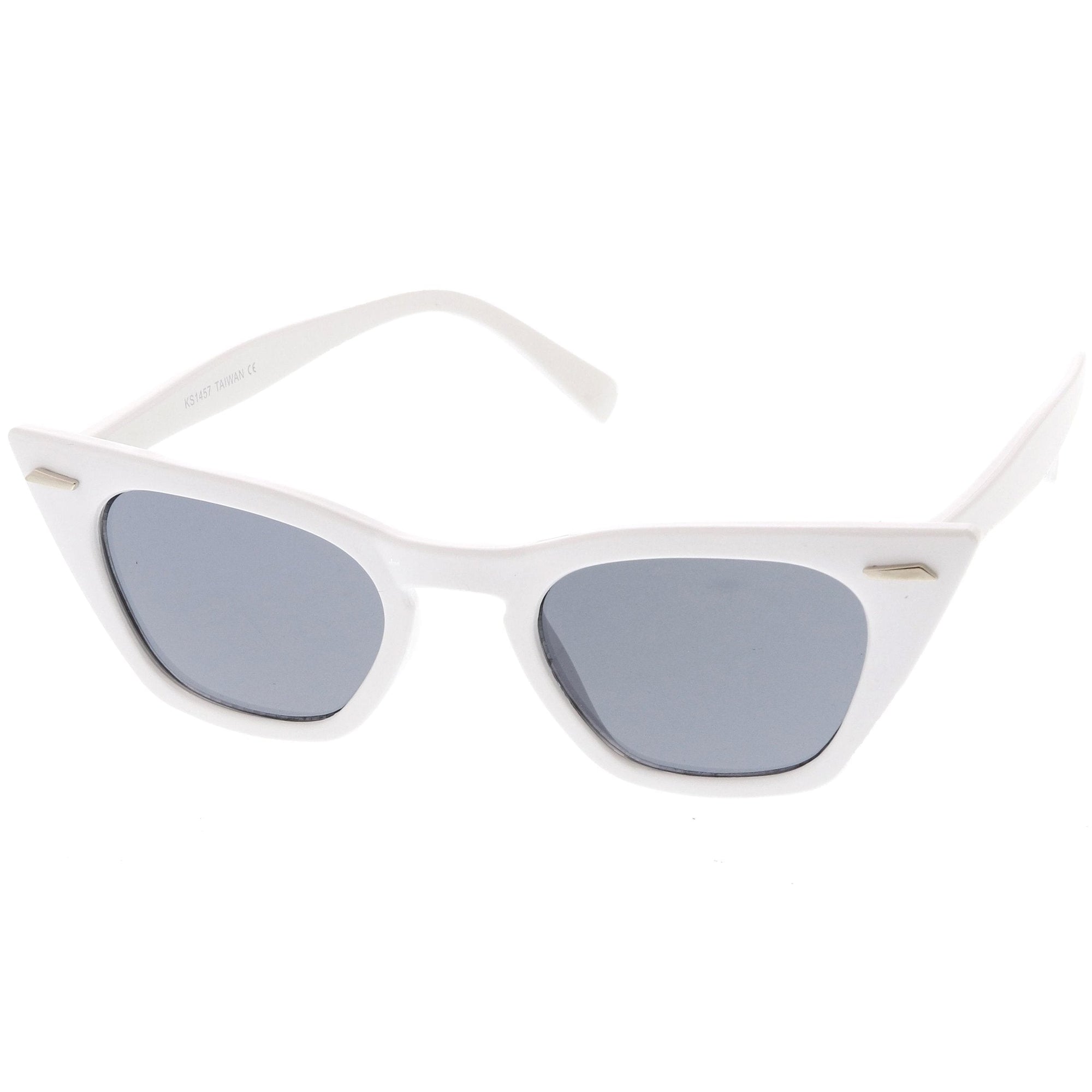 Gafas de sol retro estilo ojo de gato con punta plana y punta afilada para mujer 8683