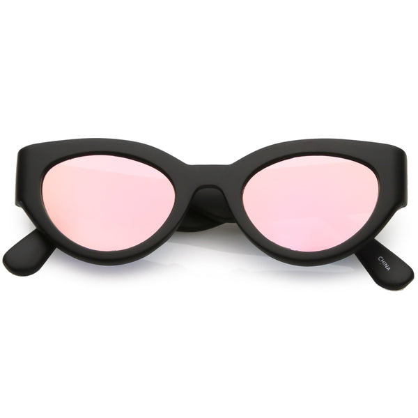 Mirrored Cat Eye Sunglasses Magenta DressBerry Unisex Pink Cateye