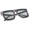 Gafas de sol con borde de cuernos y lentes frontales planos cuadrados de moda hipster A142