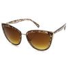 Gafas de sol tipo ojo de gato de plástico y metal de gran tamaño para mujer de diseñador 9207