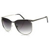Modernas gafas de sol de aviador de metal fino de dos tonos y gran tamaño 9863