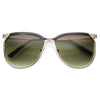 Modernas gafas de sol de aviador de metal fino de dos tonos y gran tamaño 9863