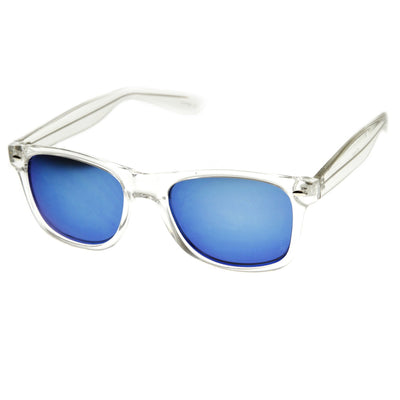 Zerouv + Plus "Mormont" Gafas de sol transparentes con lentes de espejo y borde con cuernos