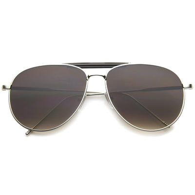 Gafas de sol de aviador con lentes planas y barra superior de moda moderna A212