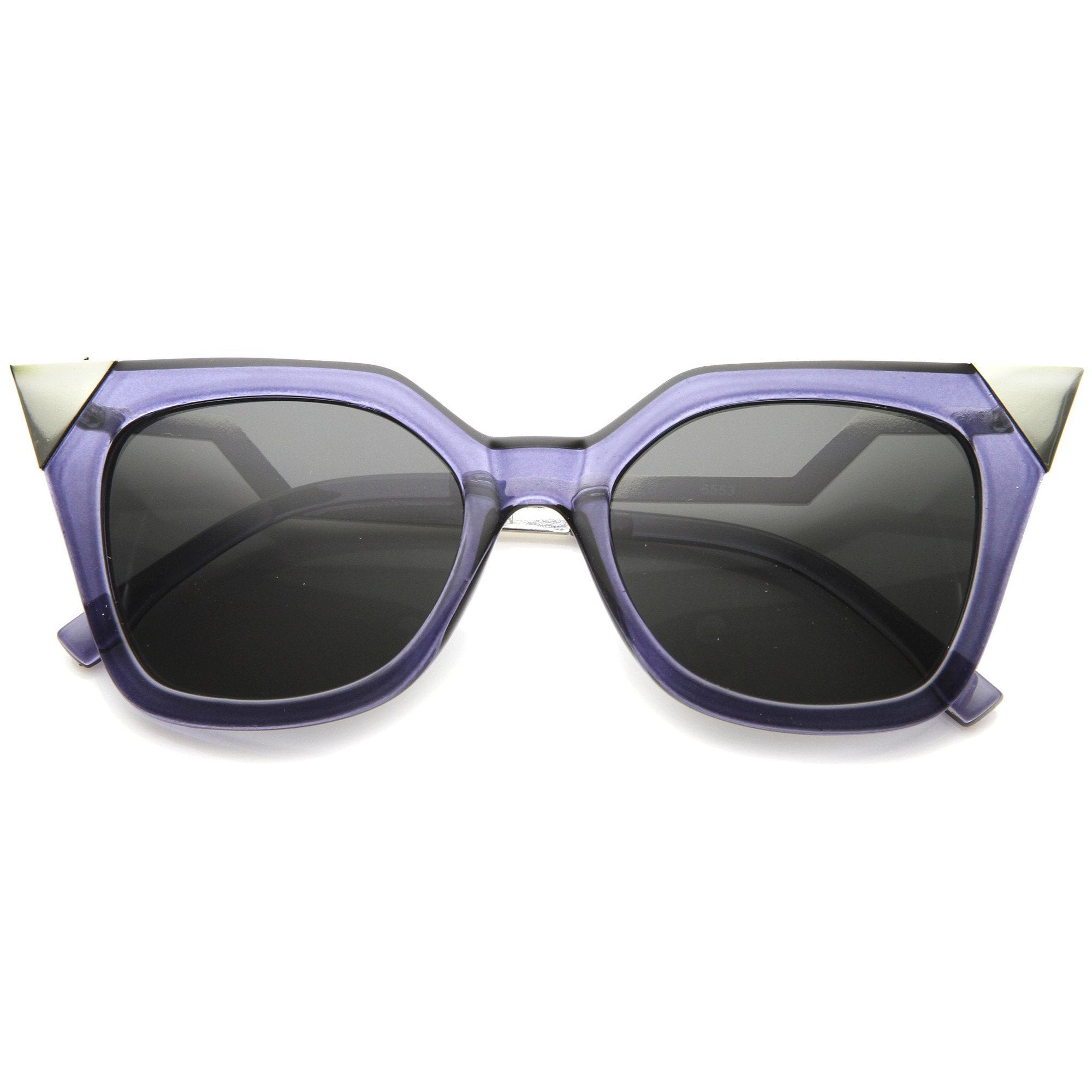 Gafas de sol modernas con montura de cuerno y punta caliente tipo ojo de gato A055