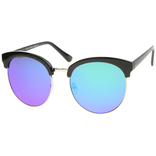 Oversize Round Horned Rim Revo Lens Sunglasses Zerouv 1815