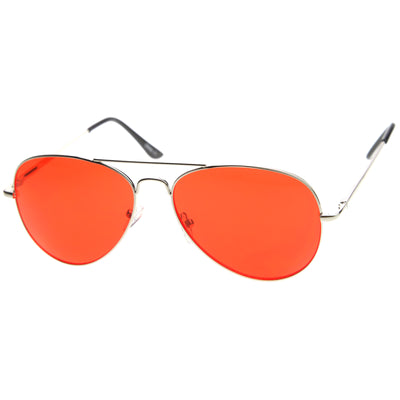 Gafas de sol de aviador con lentes tintadas de color metálico retro 8405 59 mm