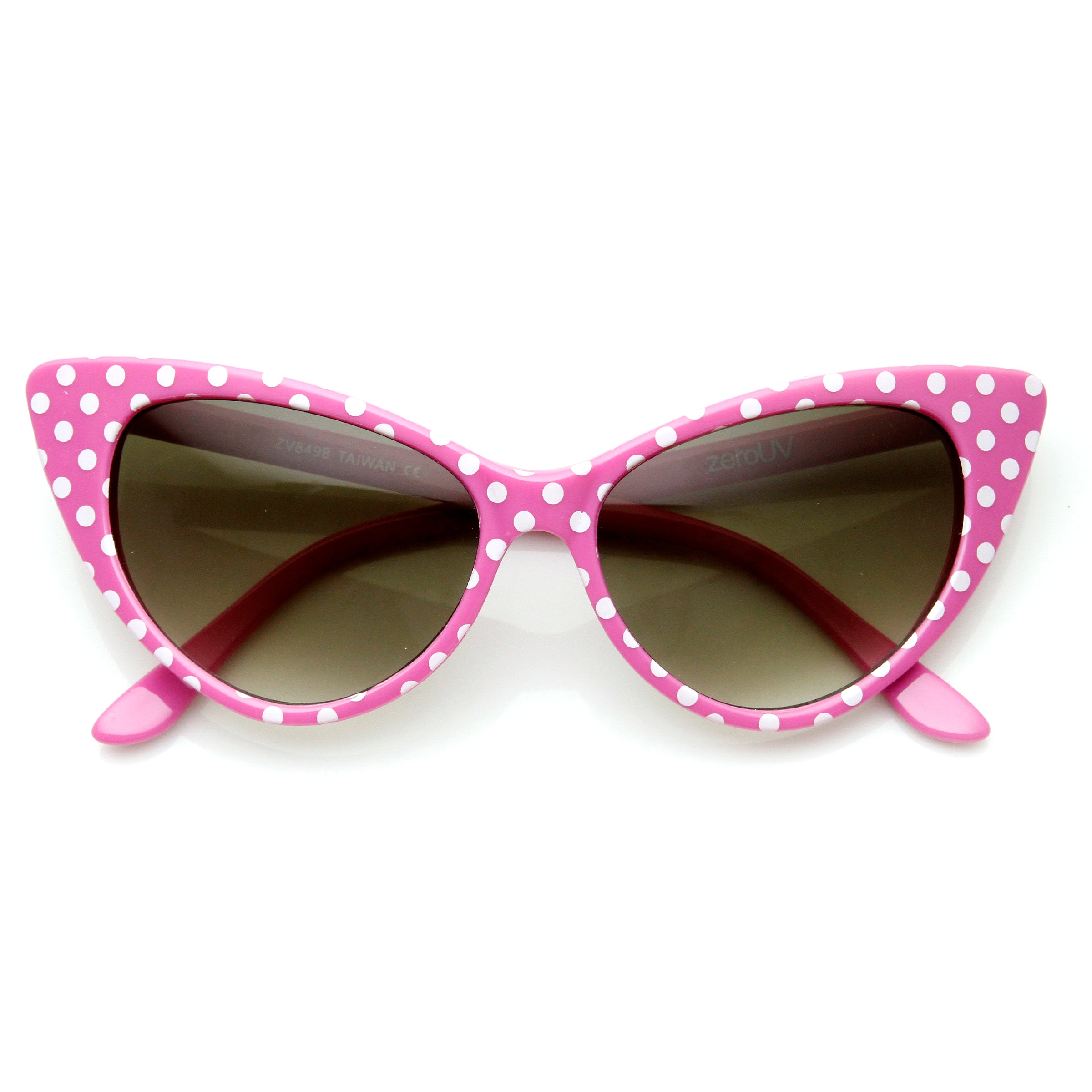 Retro 1950's Polka Dot Cat Eye Fashion Sunglasses - zeroUV