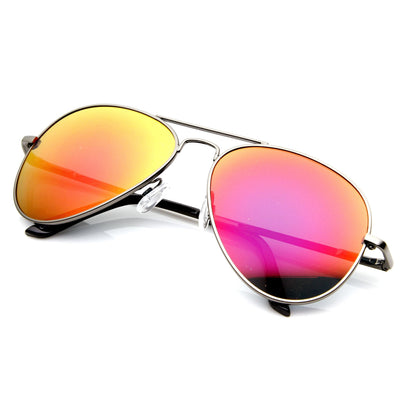 Gafas de sol de aviador con lentes espejadas de color retro de primera calidad