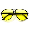 Gafas de sol retro con lentes de conducción amarillas de aviador de plástico de moda de los años 80