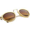 Gafas de sol con montura redonda y borde de cuernos inspirados en Steampunk vintage 8591