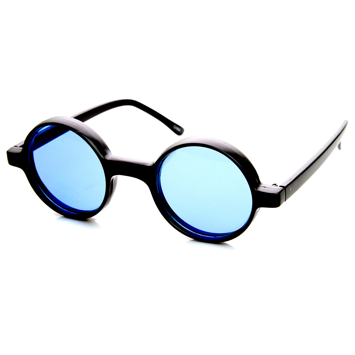 Small Retro Round Lennon Style Color Lens Sunglasses - zeroUV display picture 1