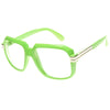 Gafas de fiesta con lentes transparentes cuadradas de color neón retro 8721