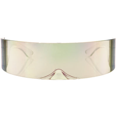Gafas de sol futuristas con espejo retro y escudo envolvente 8762